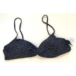 J. Crew Padded Bikini Swim Top Navy Blue Size 2X NEW